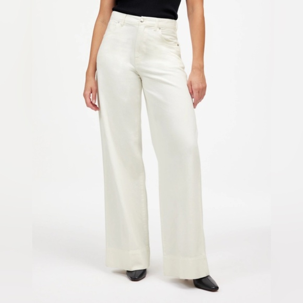 NWT Madewell Superwide-Leg high waisted Jeans in true white size 31